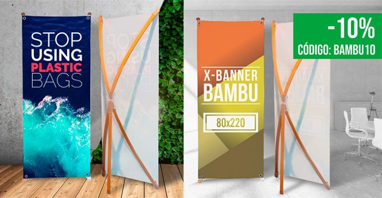 Xbanner bambú impreso